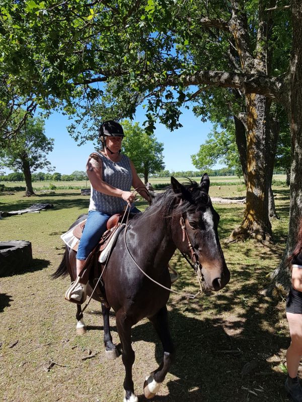PÃ¥ Tjauls GÃ¥rd - Western-hÃ¤st-ridning
Fotograf: Sissel
Nyckelord: Ã¥rstrÃ¤ff2018